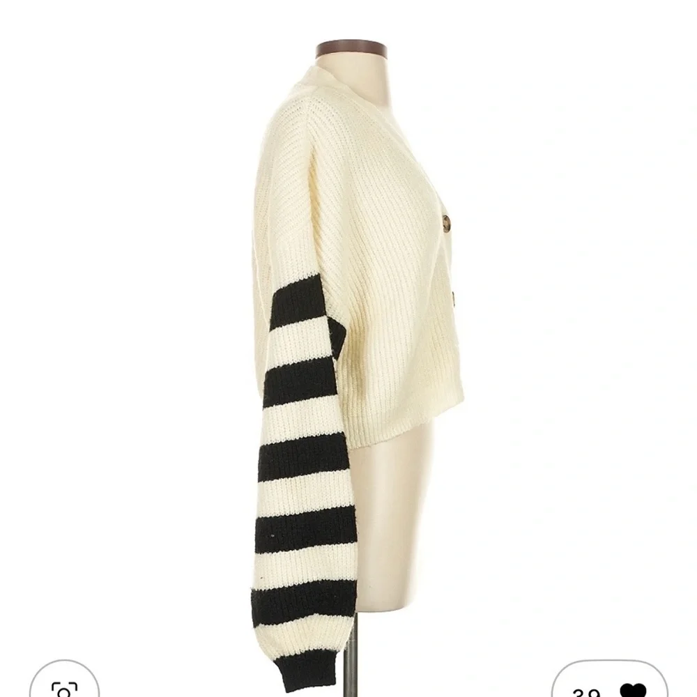 Truly Madly Deeply Cream and Orange Button-Up Cardigan